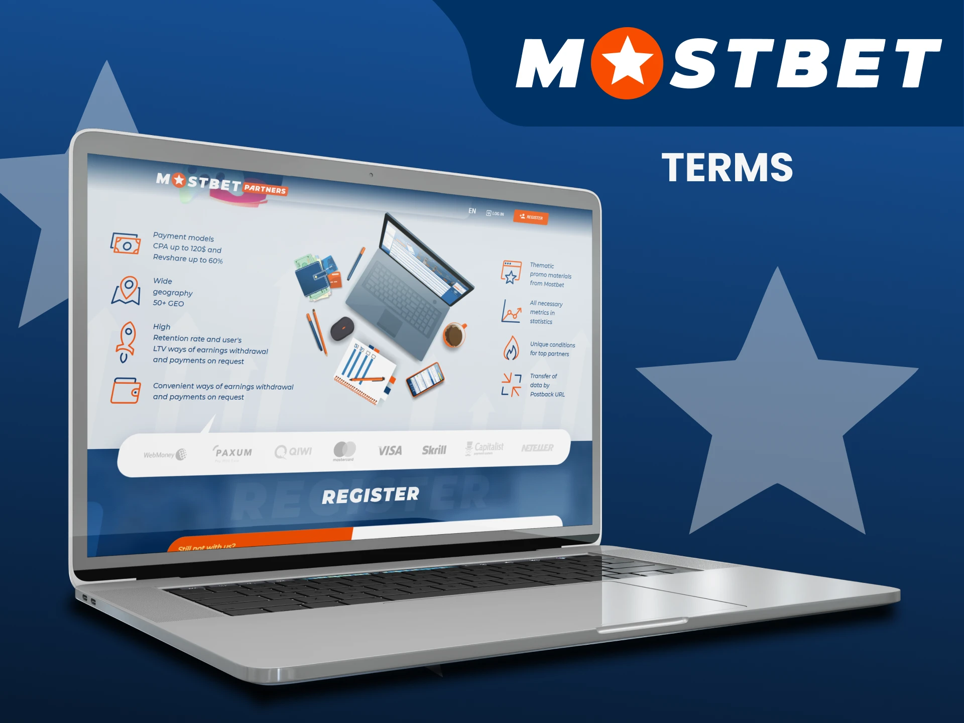 Learn the terms of the Mostbet affiliate program.