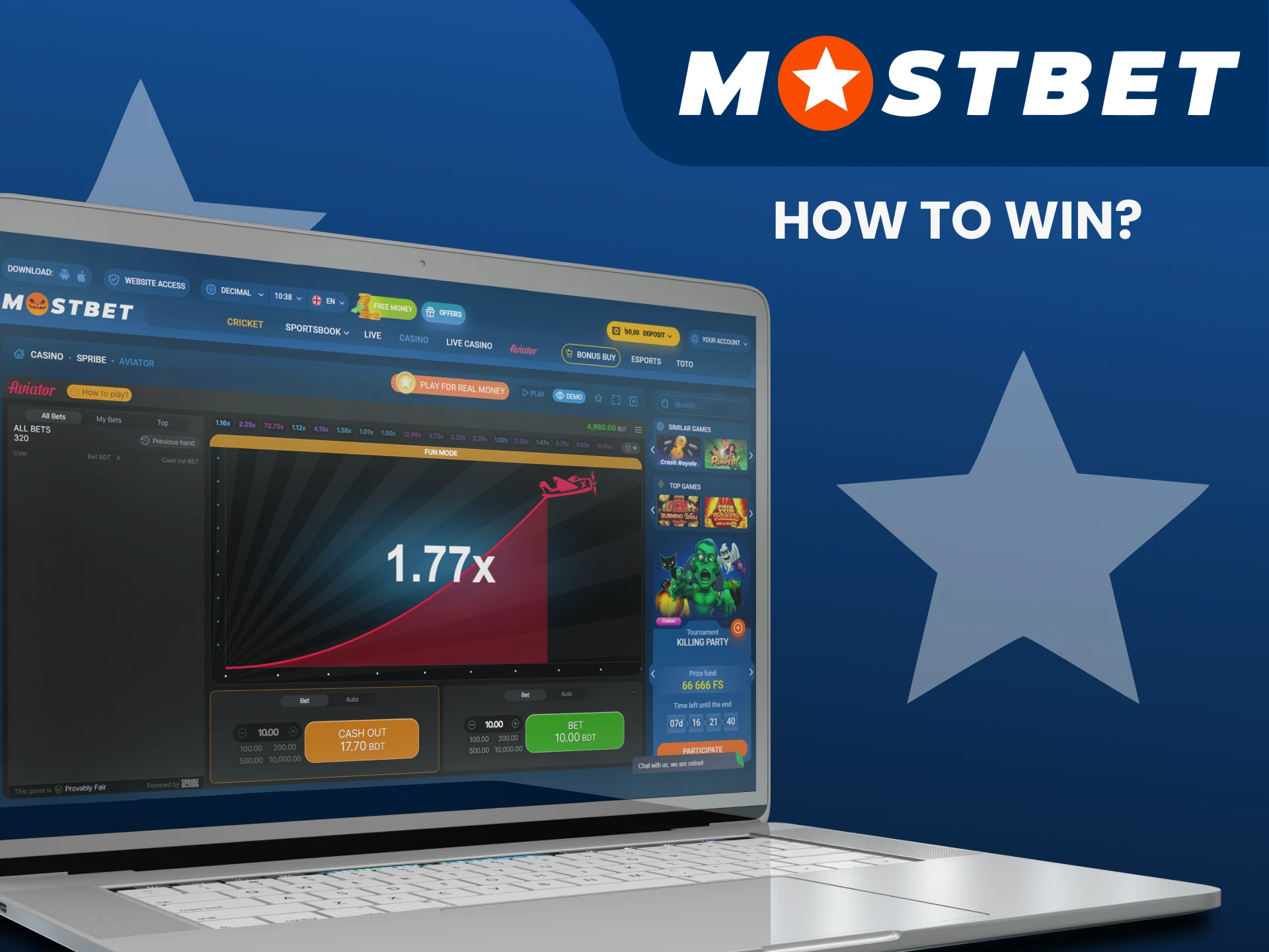 We will give tips for winning Aviator at Mostbet.