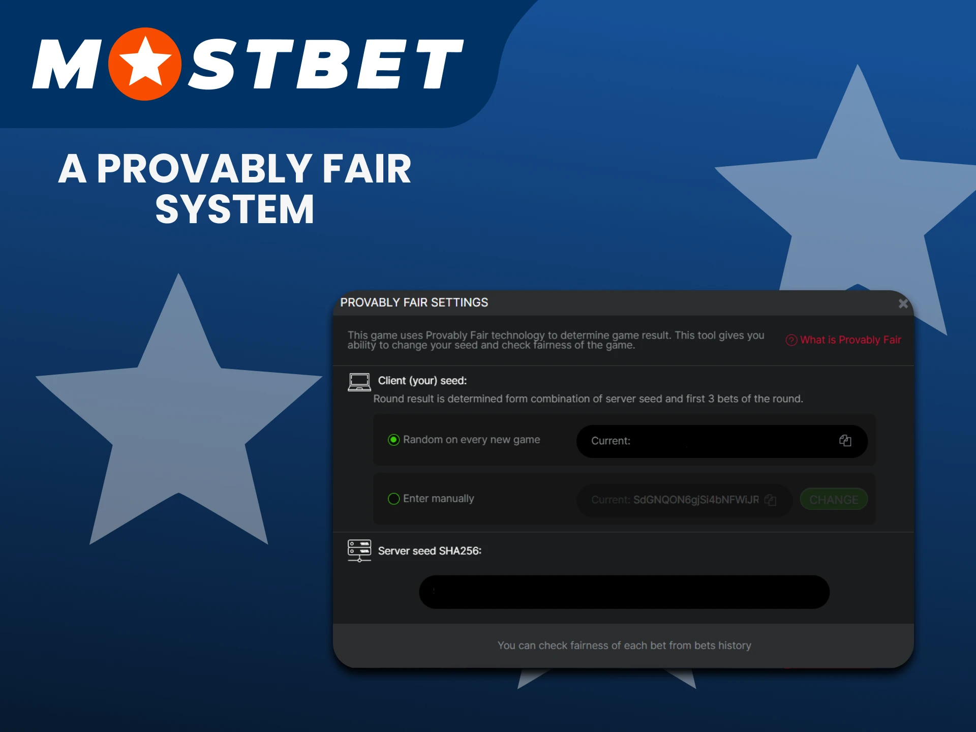 The Aviator game uses a special protection system on the Mostbet website.