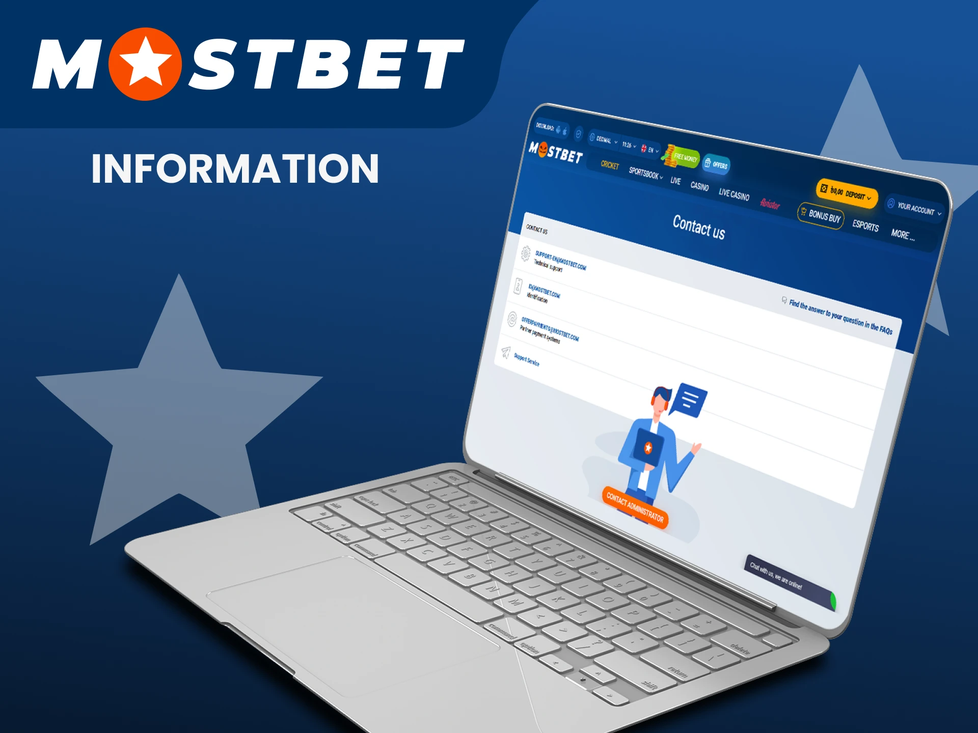 Review the information to contact Mostbet.