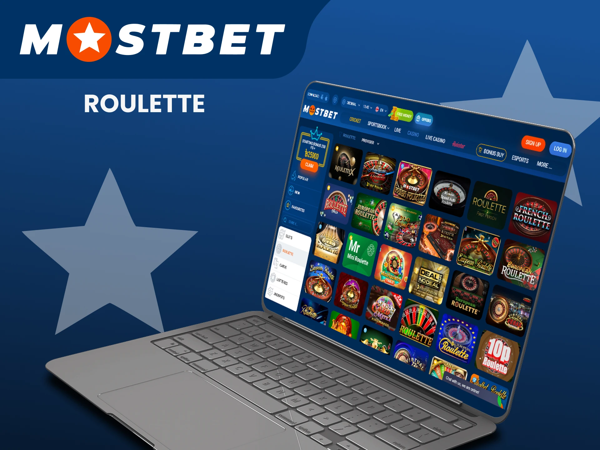 For casino games, choose roulette from Mostbet.