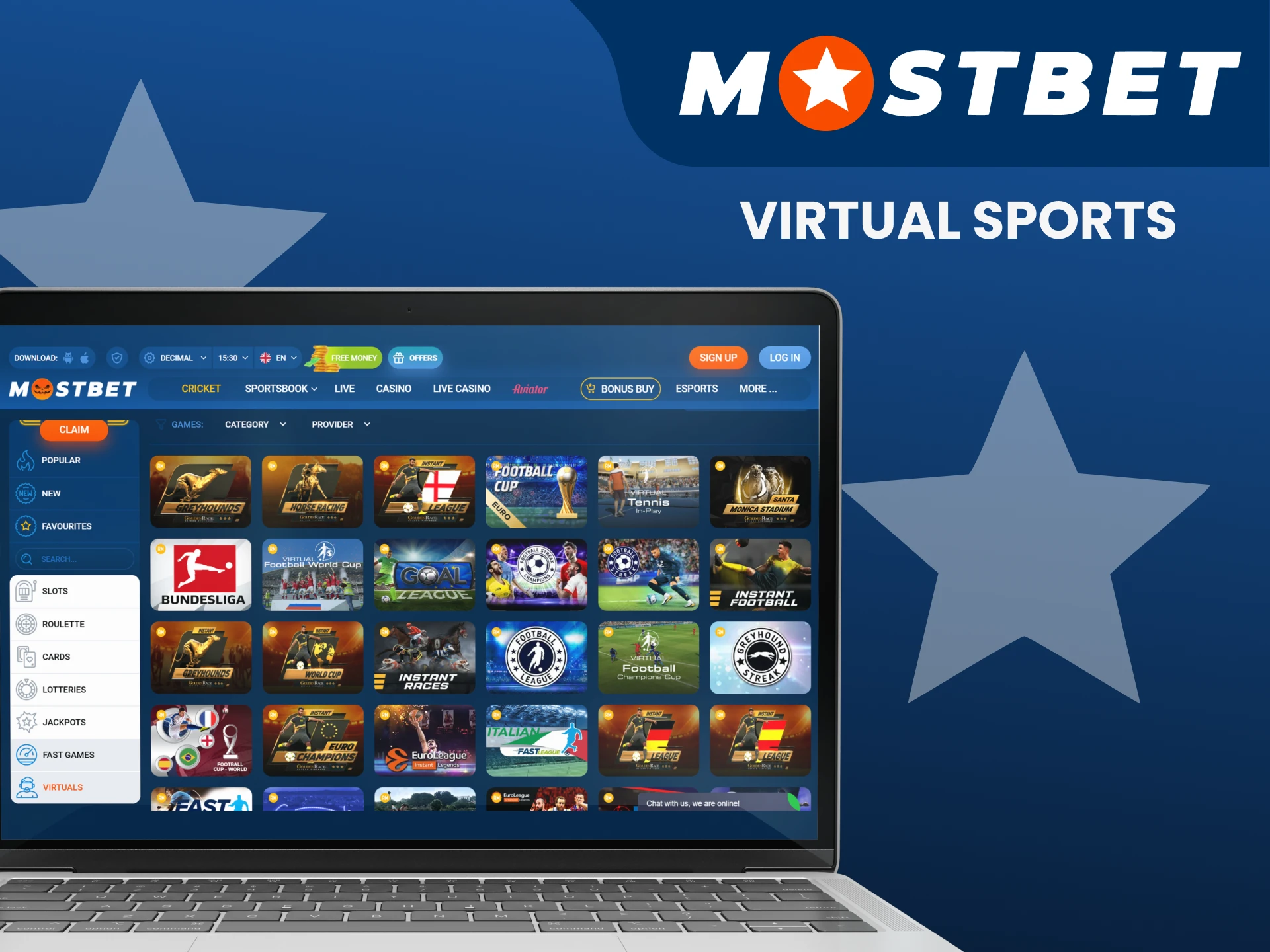 Place bets on virtual sports with Mostbet.