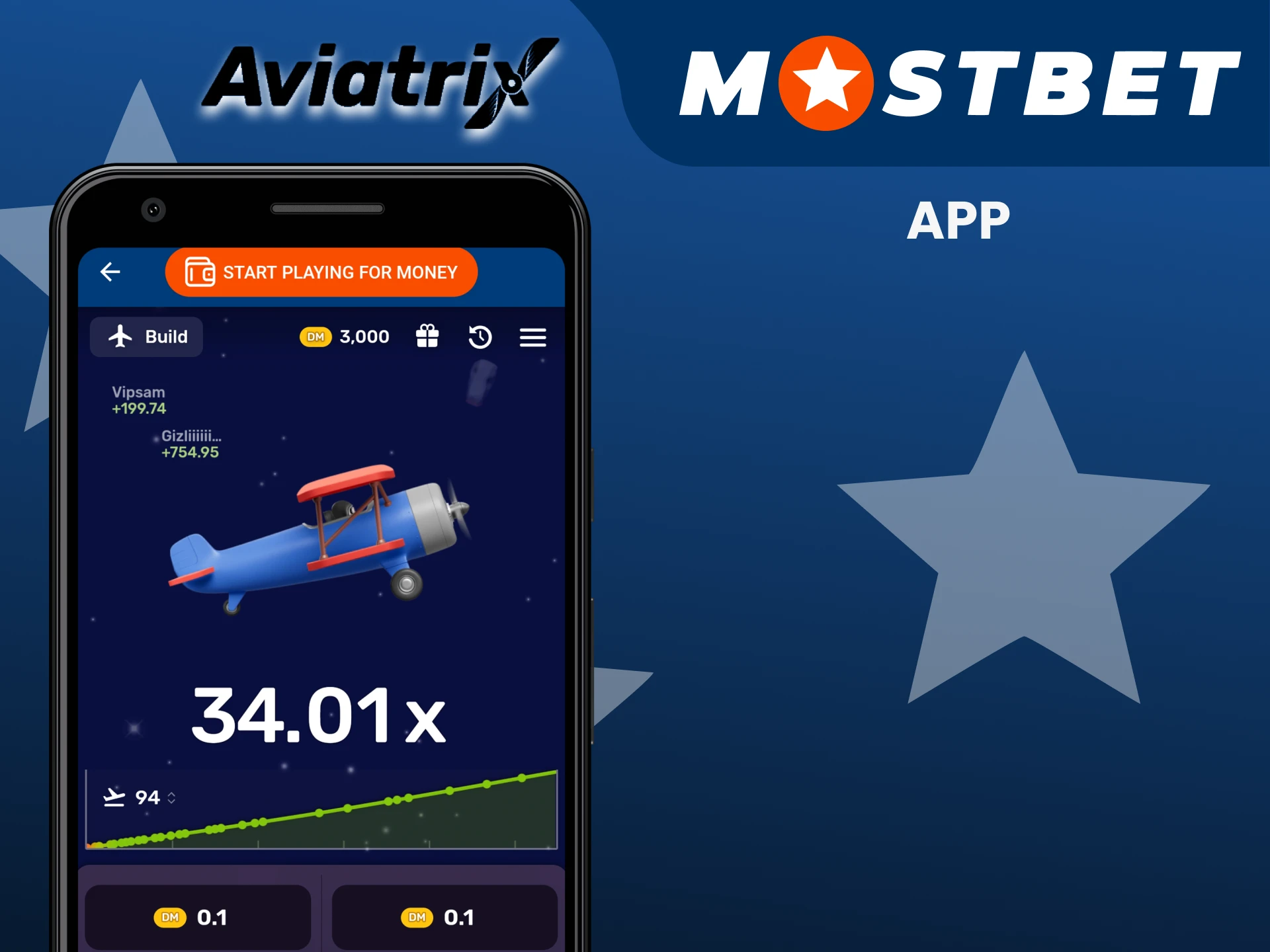 Use Mostbet app to play Aviatrix.