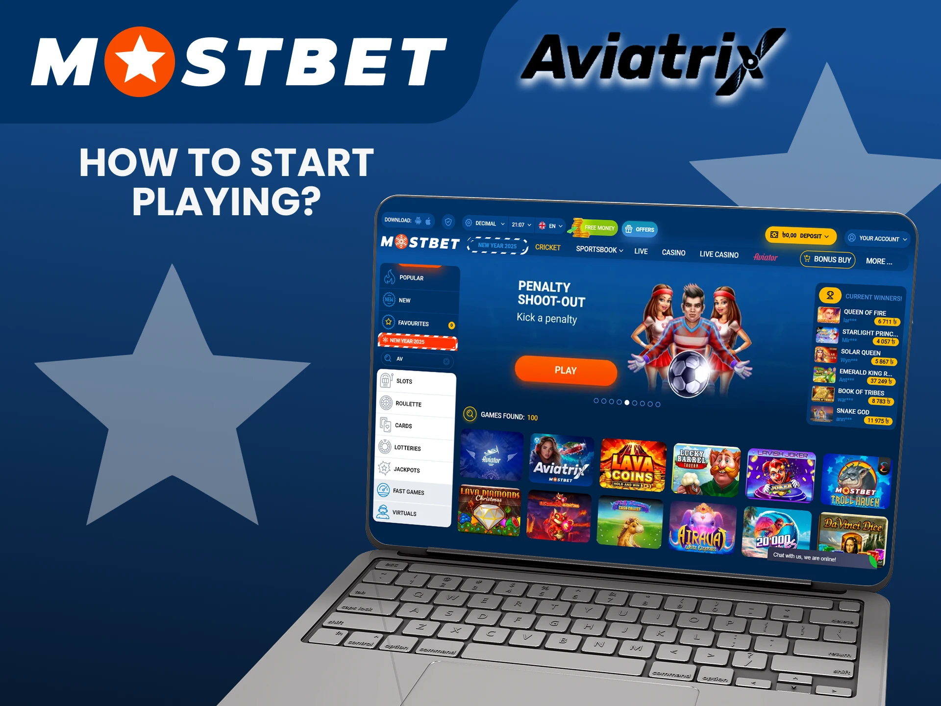 Go to the casino section to play Aviatrix on Mostbet.