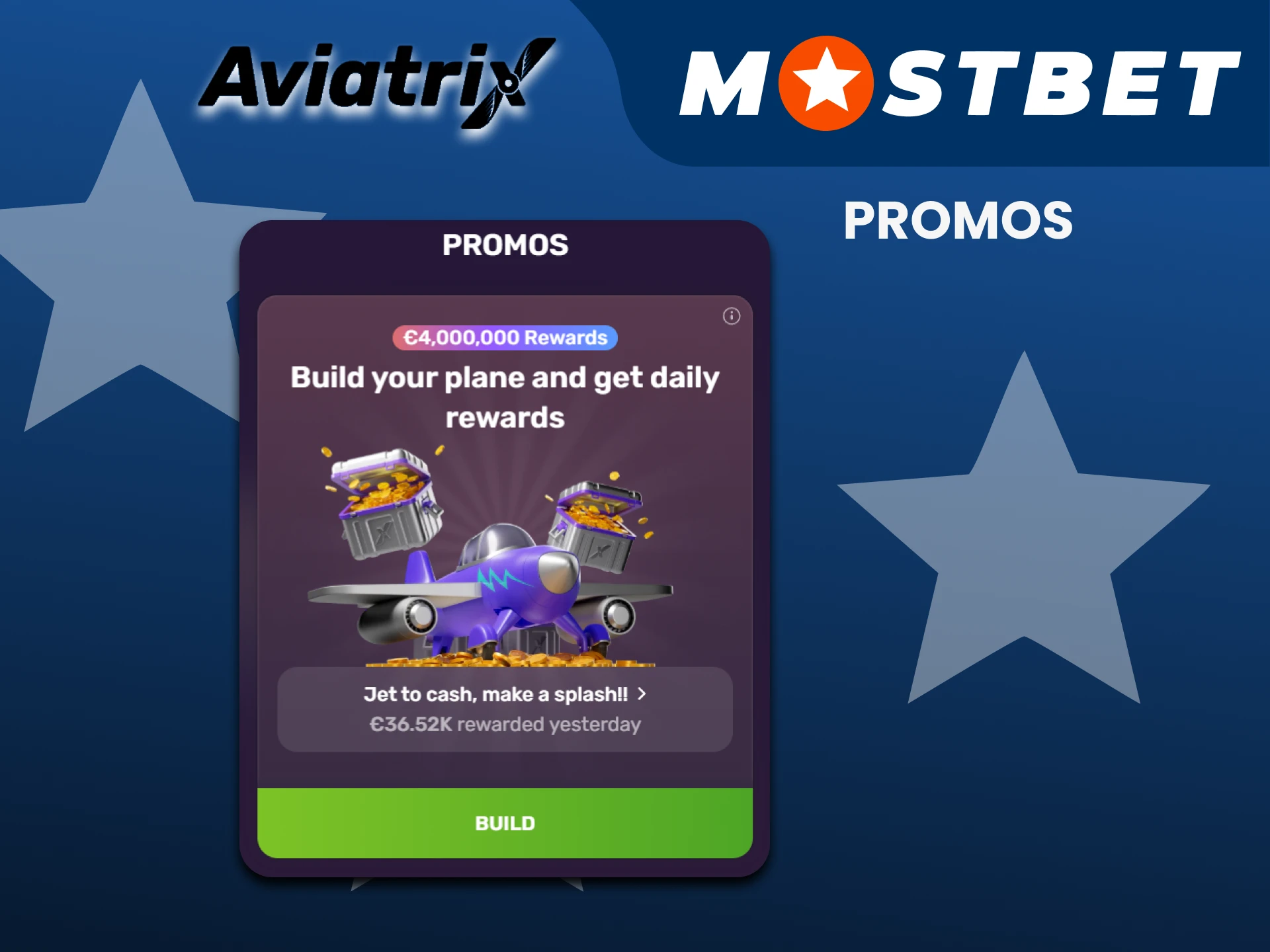 Visit the promotions section in the Aviatrix game on Mostbet.