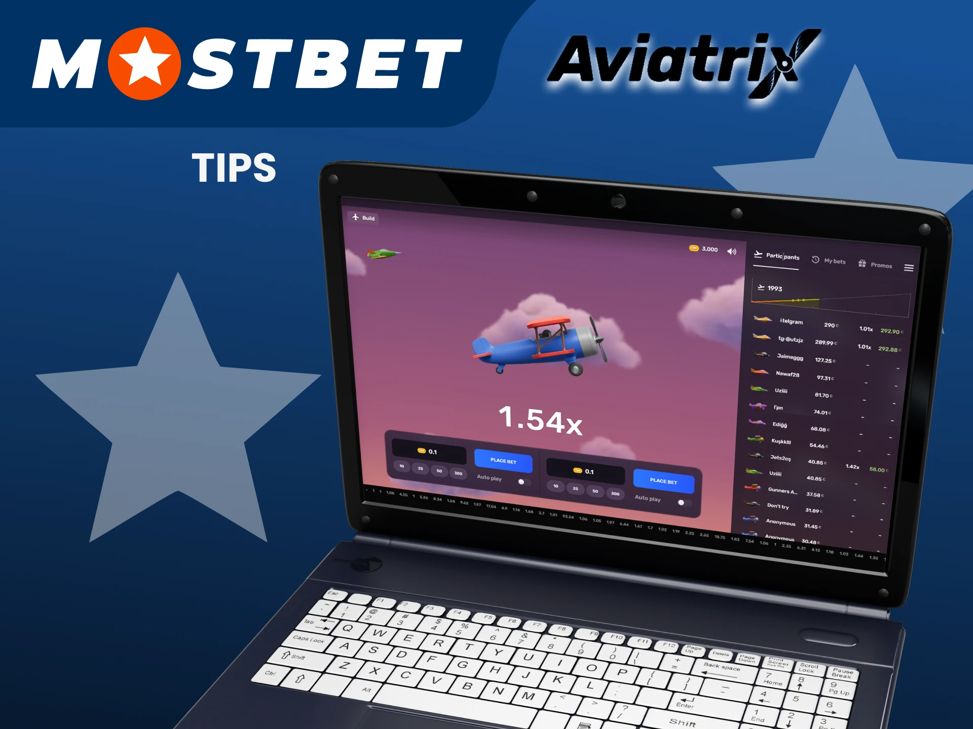 We will give you tips for playing Aviatrix on Mostbet.