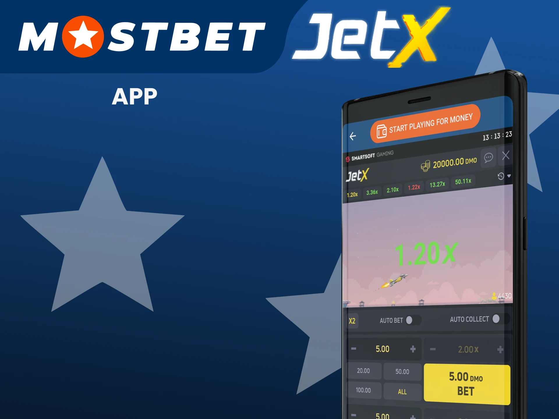 You can play Jetx through the Mostbet app.