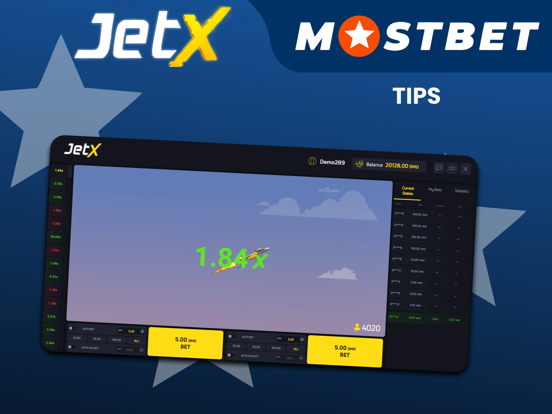 We will give you tips for playing Jetx from Mostbet.