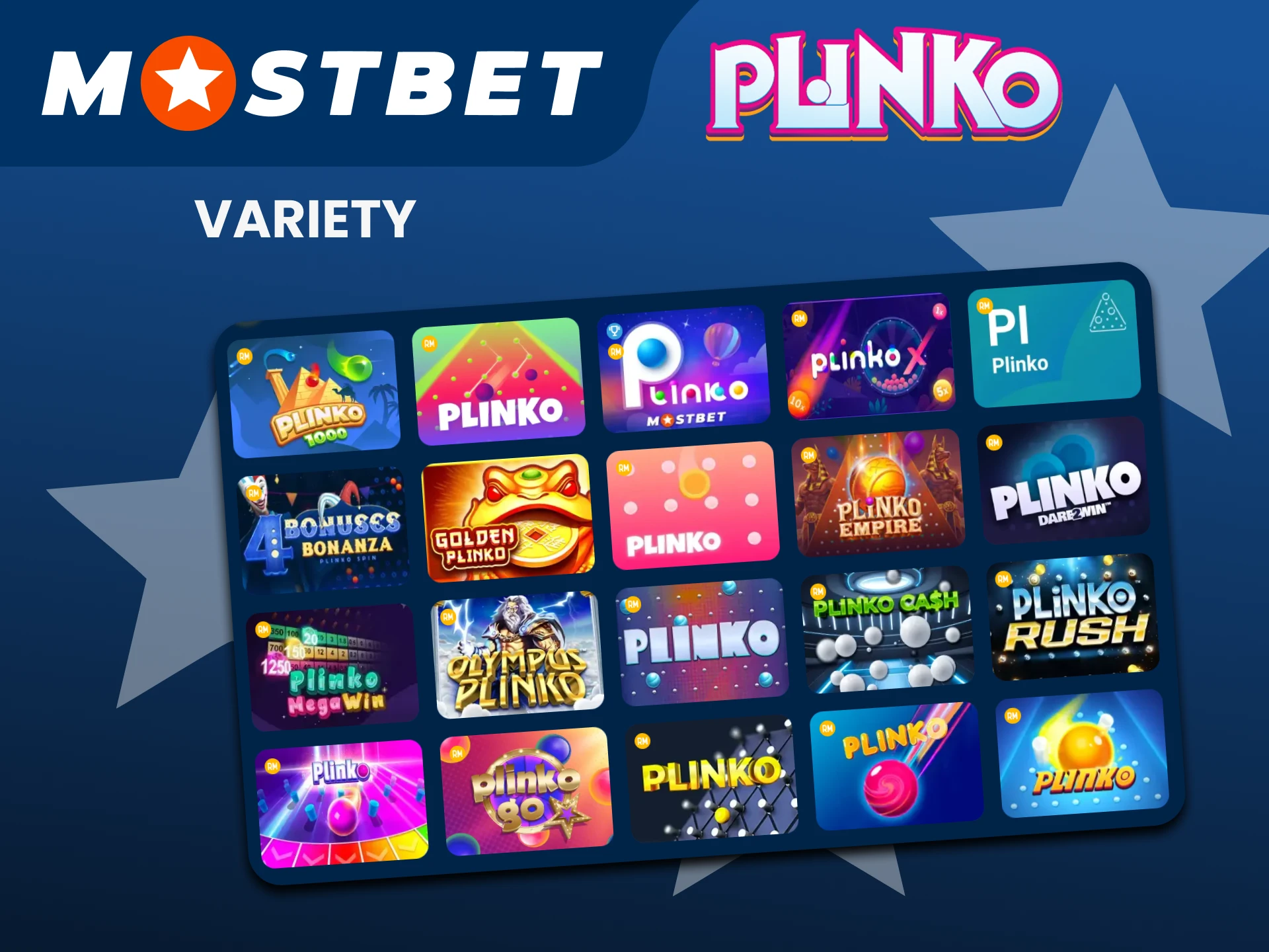 Mostbet has a large selection of Plinko games.