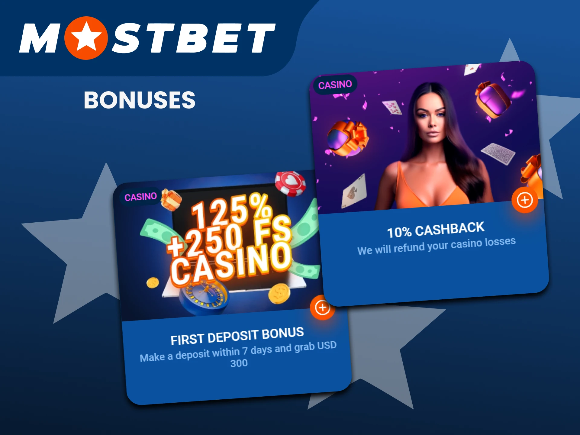 Playing poker at Mostbet you receive bonuses.